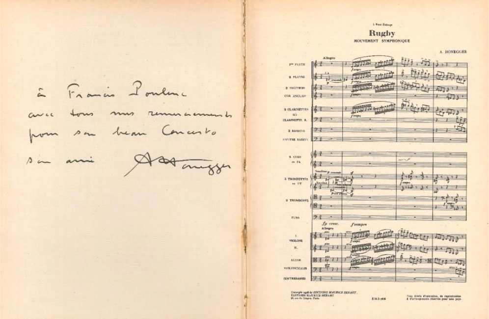 Première page de l'édition de Rugby d'Arthur Honegger