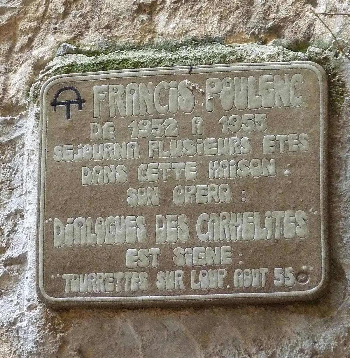 Plaque commémorative dans les rues de Tourrettes-sur-loup